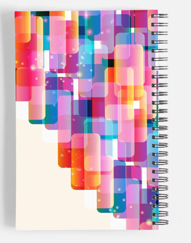 Neon Tiles A5 Lined Spiral Notebook