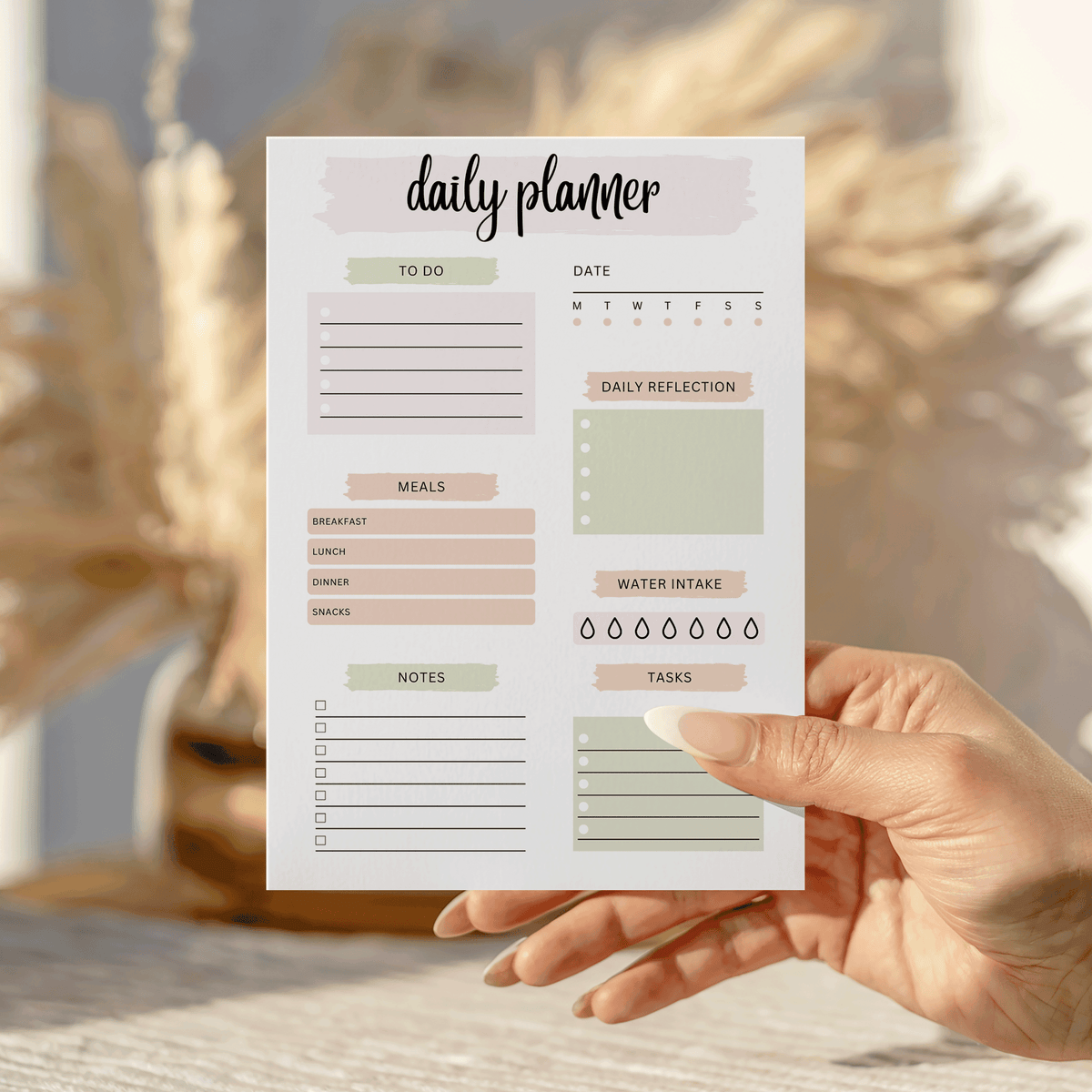 Daily planner pastel notepad A5 tear-off design by Peachi Lane