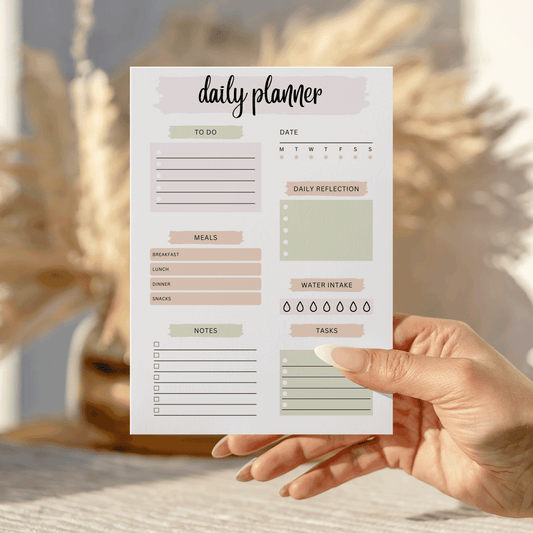 Daily planner pastel notepad A5 tear-off design by Peachi Lane