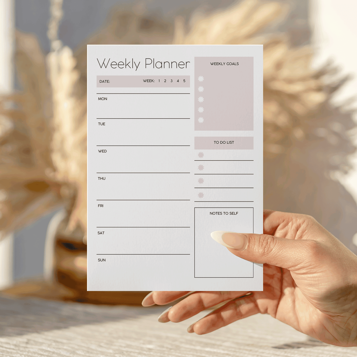 A5 Weekly Planner Notepad – Weekly Goals