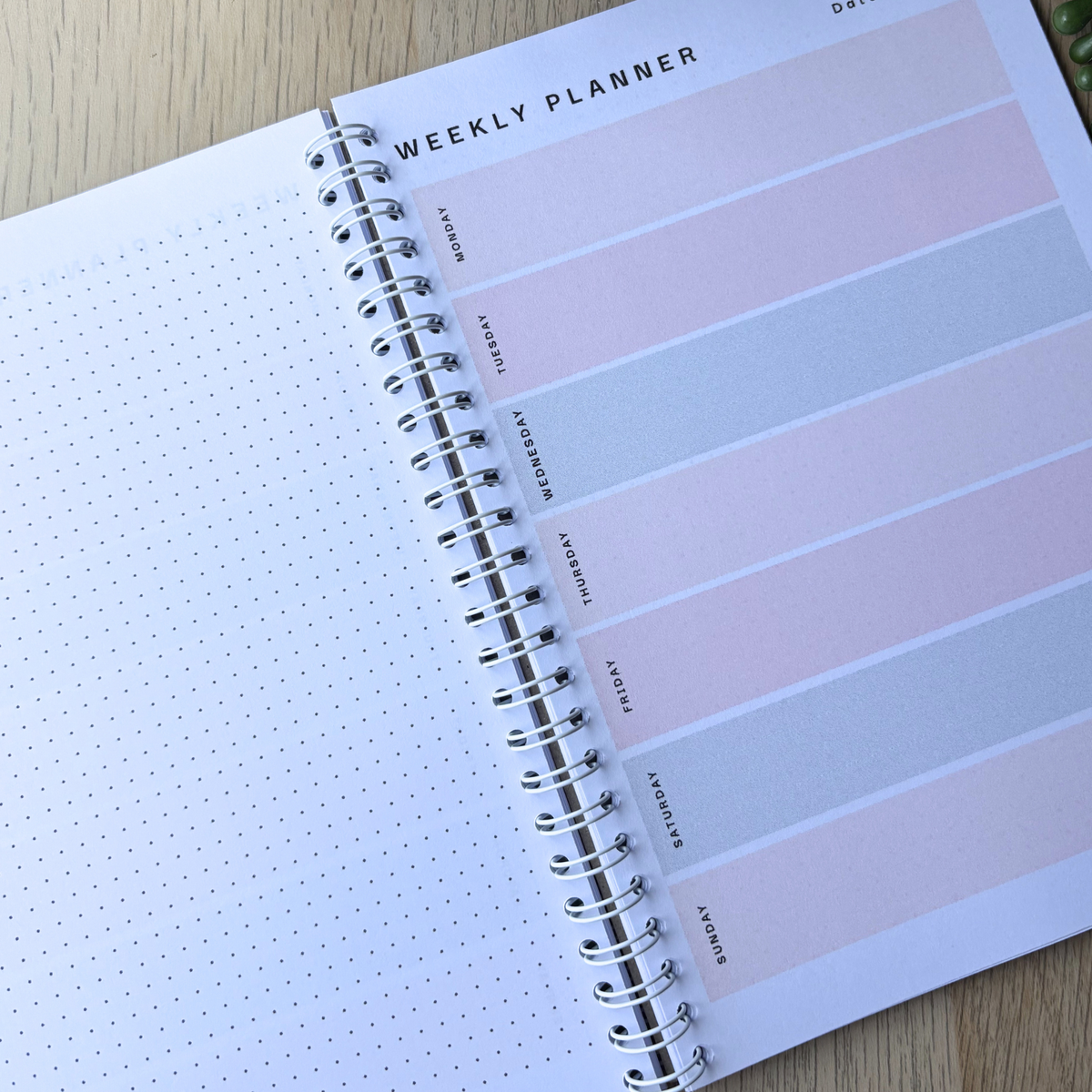 Weekly A5 Planner Notebook – Pastel
