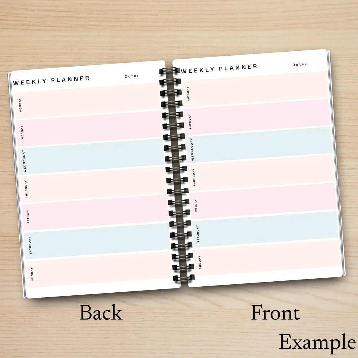 Weekly A5 Planner Notebook – Pastel