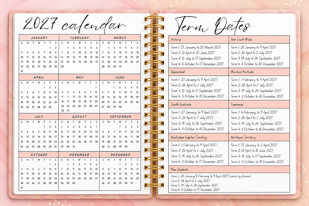 PRE-ORDER The Peach 2027 Teacher Planner (6-Period A4 Layout)