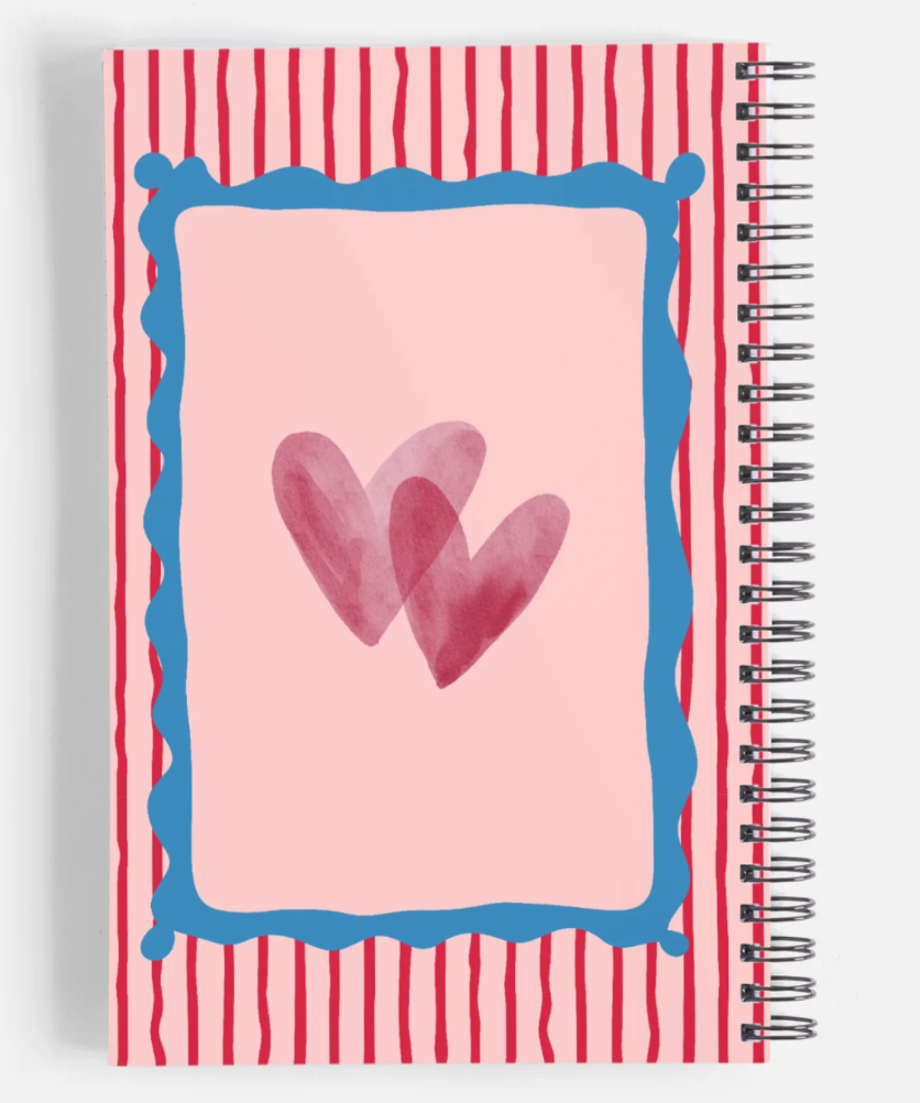 Pink, red and blue back cover design for the You Are Enough notebook available at Dayna Tinline Designs.