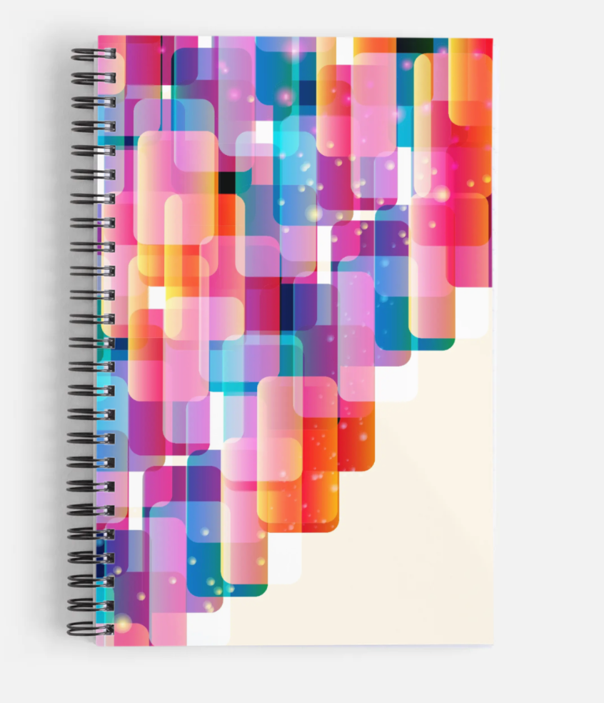 Neon Tiles A5 Lined Spiral Notebook