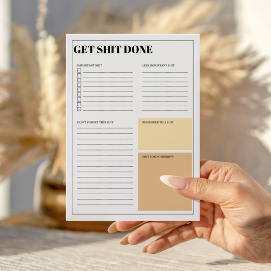 Get Sh*t Done A5 Planner Notepad – Orange