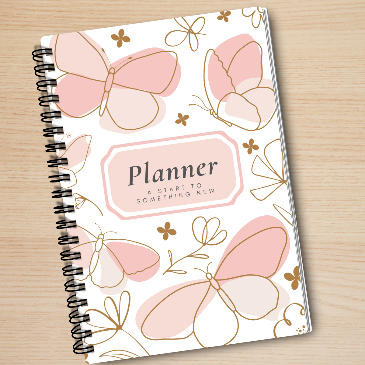 Butterfly A5 Planner Notebook – Pink