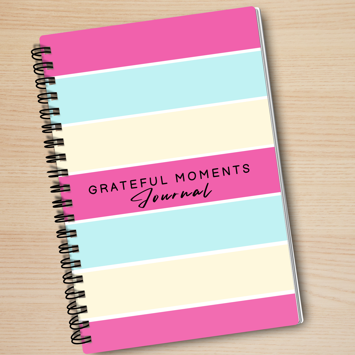 Grateful Moments A5 Journal – Pink Spiral Notebook